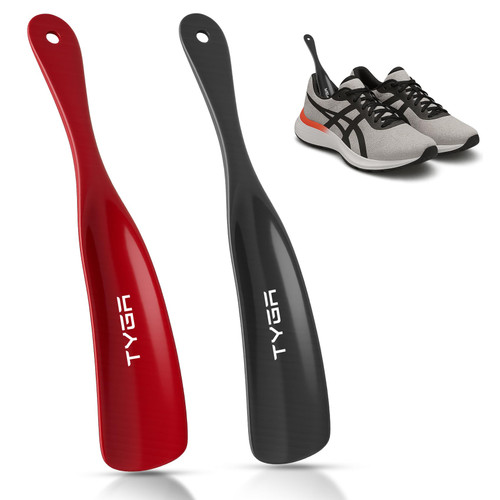 TYGA Shoe Horns, Snap-Proof, Flexible Strong Plastic (19cm) (2pk) (Black, Red), Black, Red, 19.5CM TYGA Shoe Horns, Snap-Proof, Flexible Strong Plastic (19cm) (2pk) (Black, Red), Black, Red, 19.5CM