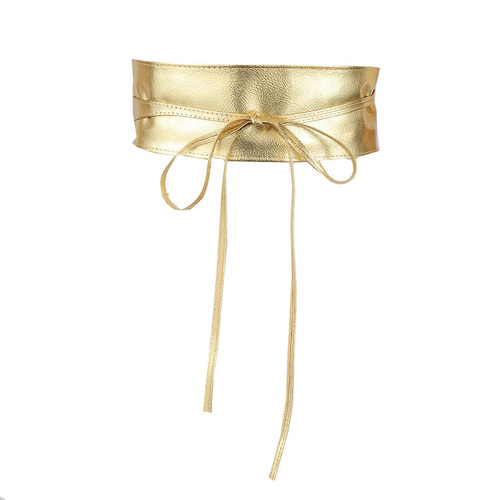 Jdlsppl Women's 2025 Adjustable Corset Belts Curvy Belt Date Chunky Fall Old Fashioned Party Self Tie Belt Golden X-Small-Large