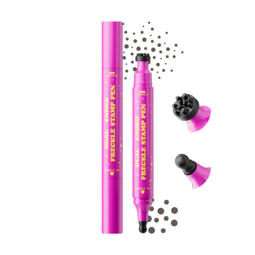 DAGEDA Liquid Freckle Pen, 2 IN 1 Mousy Brown Freckle Stamp & Gourd Head Fake Freckles, Long Lasting, Waterproof Face Makeup Pen, Soft Dot Spot Pen for Natural Lifelike Freckle Makeup 03