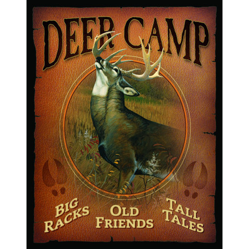 Wild Wings Deer Camp Tin Sign