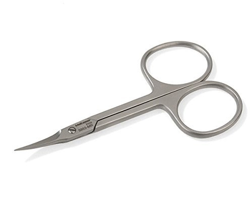 Curved extra pointed stainless steel cuticle scissors German cuticle remover by Malteser. Made in Solingen, Germany