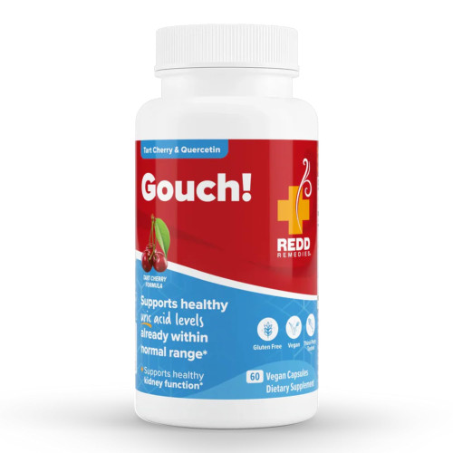 Redd Remedies, Gouch!, Supplement Support for Joints and Uric Acid Levels, Encourages a Healthy Inflammatory Response, Tart Cherry & Quercetin, 60 Vegan Capsules