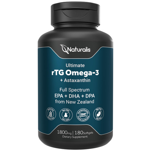 Naturalis Ultimate rTG Omega 3 Fish Oil 1800mg from Wild New Zealand Tuna - Full Spectrum Omega3s EPA, DHA & DPA - Sustainably Sourced, Non-GMO, Gluten Free - 180 Softgels Naturalis Ultimate rTG Omega 3 Fish Oil 1800mg from Wild New Zealand Tuna - Full Spectrum Omega3s EPA, DHA & DPA - Sustainably Sourced, Non-GMO, Gluten Free - 180 Softgels