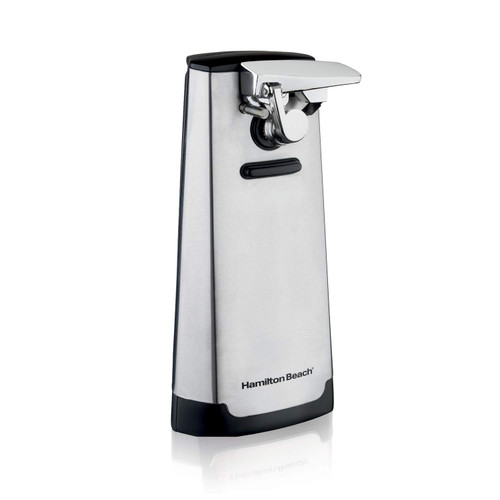 Hamilton Beach Extra-Tall Electric Automatic Can Opener with Easy-Clean Detachable Cutting Lever, Cord Storage, Knife Sharpener, Brushed Stainless Steel (76700)