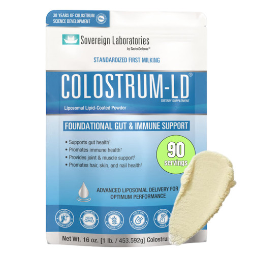 Sovereign Laboratories Colostrum-LD Liposomal Delivery - Colostrum Powder - Gluten-Free, Lactose-Reduced - 90 Servings 16oz Plain