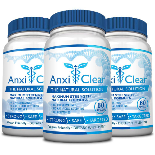 AnxiClear Consumer Health Boosts Mood, Calms The Mind, Elevates Serotonin Levels - 5-HTP, L-thianine - 3 Month Supply - Made in The USA