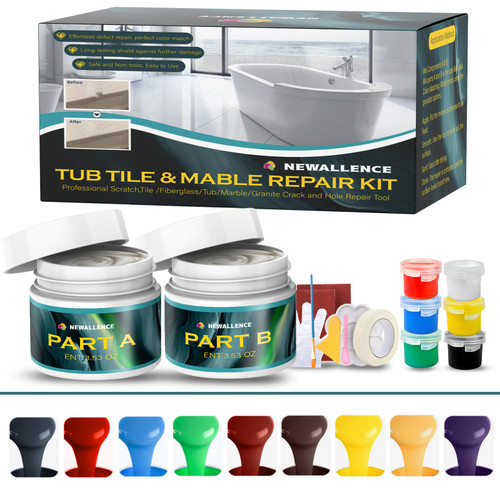 Marble and Granite Repair kit,Tile & Fiberglass Quartz Countertop Porcelain & Tub Repair Kit (Color Match), Porcelain Sink Chip
