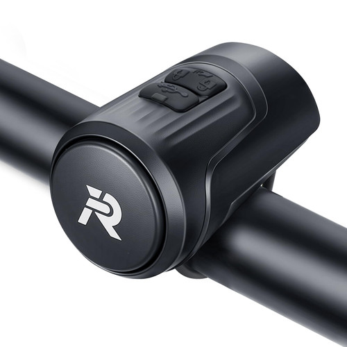 EQIIO Electric Bike Horn 125dB, USB Rechargeable Bicycle Horn Fits 22.2-31.8mm Handlebars, IPX5 Waterproof Bike Bell for Adults/Kids Bike, Scooter, Ebike, Easy Install & Compact Design