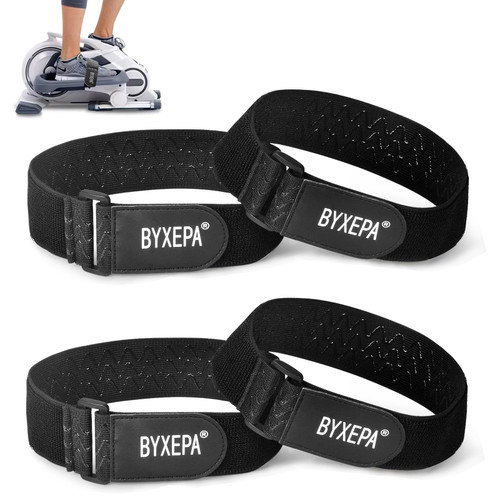 4 Pack Leg Exerciser Pedal Straps, Adjustable Elastic Pedal Straps for Seniors Home Fitness, Universal Fit for Under Desk Elliptical Foot Peddlers & Exercise Bikes Sports Accessories