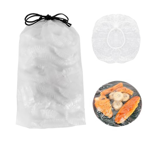 100 Pcs Fresh Keeping Bags,Food Covers Plastic Stretch,Plastic Cling Film,Food Storage Covers Lids,Bowl Covers for Fruit/Vegetable/Meat/Food