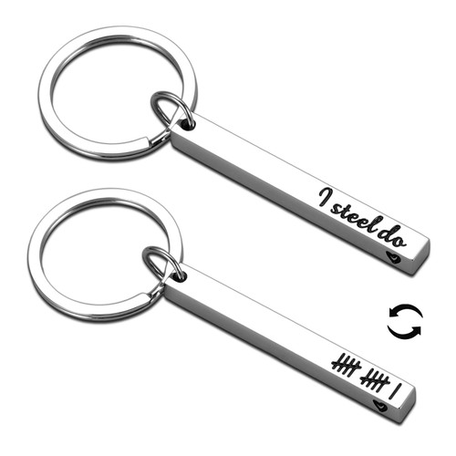 Steel 11th Anniversary Keychain Gifts for Him Her 11 Years Anniver-sary steel Gifts for Couples Anniversary Wedding Gift for Husband Wife Gift for Girlfriend BF Valentine Christmas Marriage I Still Do