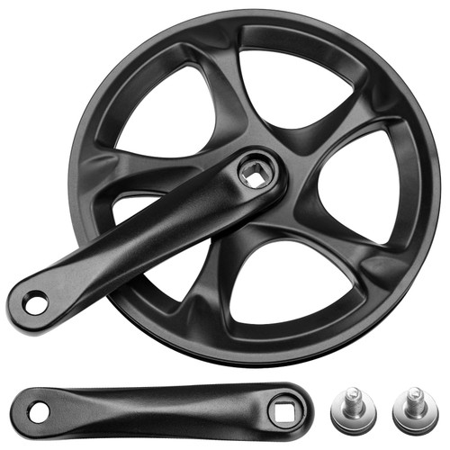 E-Mangue Bike Crankset 52T Steel Chainring 152mm Aluminium Alloy Arm Crank Arm Set for 6/7/8 Speeds City Bike,Fat Bike,E-Bike,Folding Bike Accessories