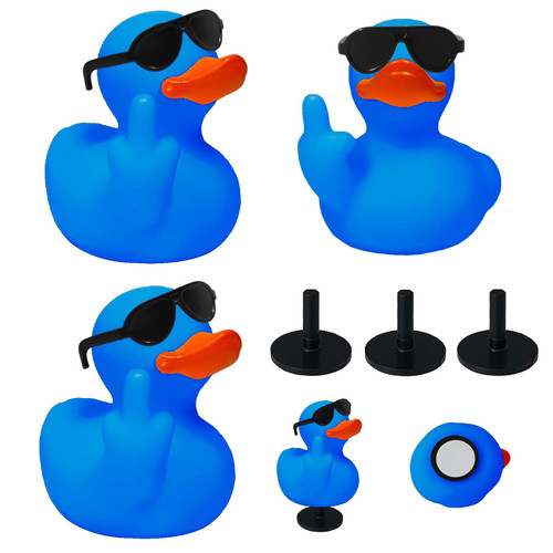 3 Packs Middle Finger Duck with Sunglasses,Mini Pink Ducks for Jeeps Car Dashboard Decorations Party Favors Home Ornament