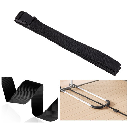 beloems Safety Strap Replacement Accessories for Bed Rails - Adjustable Belt with Buckle 133 Inches Total Length (1Pcs Black)