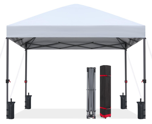 ABCCANOPY 10x10 Pop Up Canopy - Outdoor Patio Portable Canopy Tent Gazebo Heavy Duty for Backyard and Deck with 4 Sandbags and 8 Stakes(White, 10x10) ABCCANOPY 10x10 Pop Up Canopy - Outdoor Patio Portable Canopy Tent Gazebo Heavy Duty for Backyard and Deck with 4 Sandbags and 8 Stakes(White, 10x10)