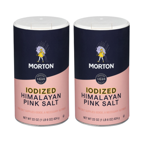 Morton Iodized Fine Himalayan Pink Salt, 22 oz (2 Pack)