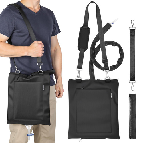 Hoomtree Urine Drainage Bag Holder，Privacy Cover for Foley, Catheter or Urine Bags，w/Adjustable Strap, Zipper Design，Waterproof & Machine Washable，for Urostomy & Foley Catheter Users up to 2000ml