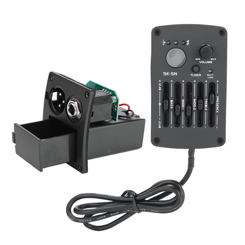 Acoustic Guitar 5-Band EQ Equalizer with Pickup Tuner, for Acoustic Guitar, Ukulele, Bass and Other Musical Instruments