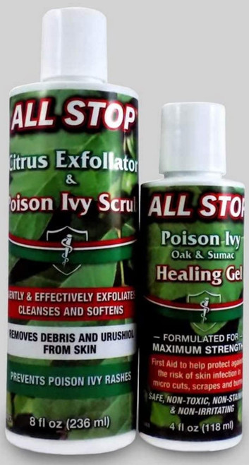 Poison Ivy, Poison Oak & Poison Sumac Gel Plus Scrub - 8 oz Scrub Cream, 4 oz Poison Ivy Gel
