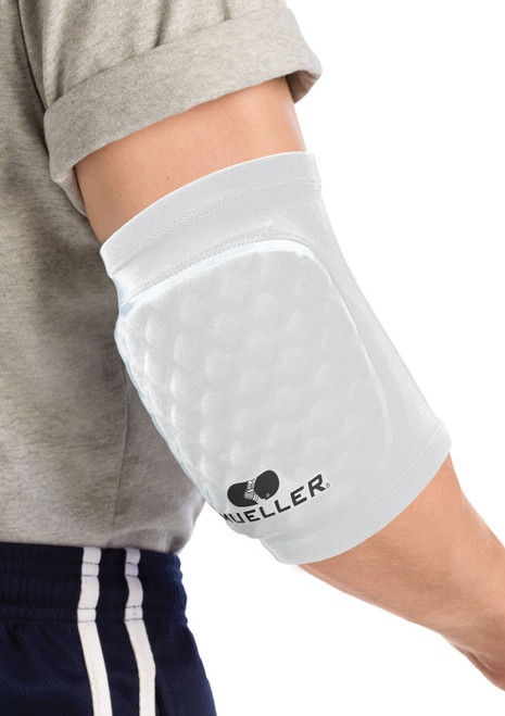 Mueller High Impact Diamond Padding, White, Pair, Large | Use as Elbow Pads, Knee Pads, or Shin Pads