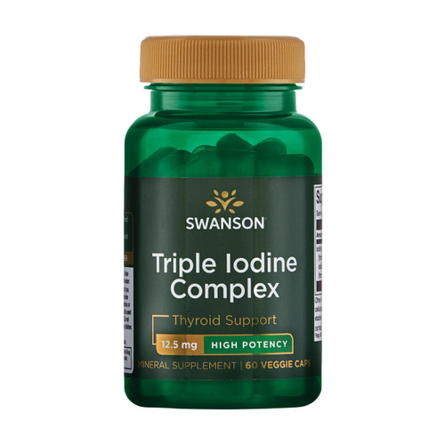 Swanson Triple Iodine Complex-Natural Supplement for Vital Thyroid Support-Promotes Metabolic Function, Increased Red Blood Cell Production, & Heart Health-(60 Veggie Capsules, 12.5mg Each) 1 Pack