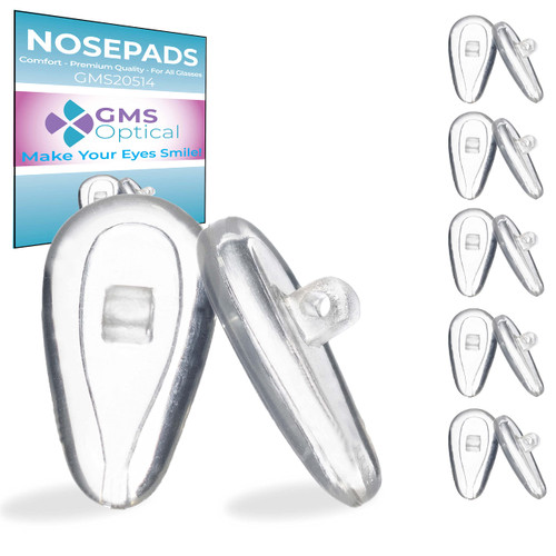 GMS Optical - 11mm Medium Wide Screw-in Round Soft Silicone Nose Pads for Glasses, Sunglasses, Glasses Repair Kit, Keep Glasses from Sliding and Improve Comfort (10 Pair)