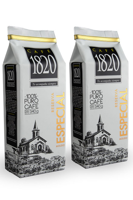 Café 1820 Special Reserve, Premium Costa Rican Ground Coffee, 100% Arabica, Medium/Dark Roast, High Altitude Blend with Aroma & Fruity Notes, 12 oz (2 Pack)