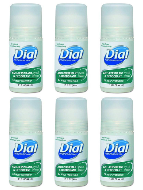 Dial Crystal Breeze Anti-Perspirant Deodorant Roll-On - 1.5 oz - Case/6