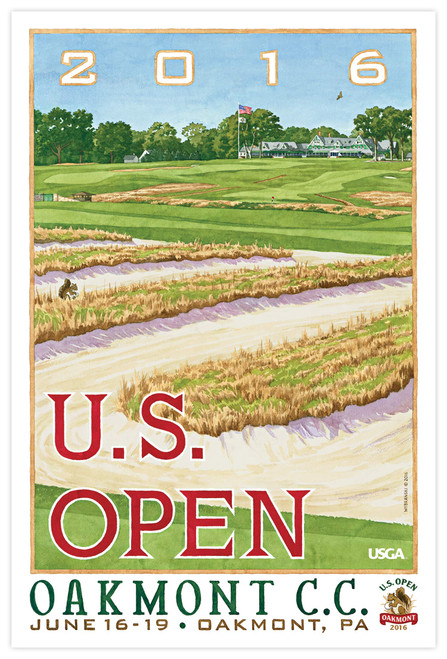 Lee Wybranski Official Golf Art / 2016 U.S. Open Major Championship at world famous golf course Oakmont / 24" x 36" Poster/Golf Gifts Golf Accessories Golf Gifts for Men Lee Wybranski Official Golf Art / 2016 U.S. Open Major Championship at world famous golf course Oakmont / 24" x 36" Poster/Golf Gifts Golf Accessories Golf Gifts for Men