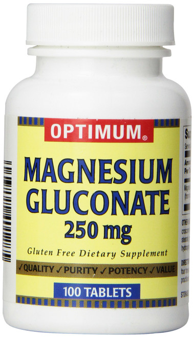 Optimum Magnesium Gluconate Tablets, 250 Mg, 100 Count