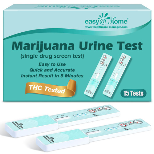 Easy@Home Marijuana Urine Drug Test Kit [15 Pack] - THC Tests for Home Use - Weed Detox Testing Kits with 50ng/ml Cutoff Level #EDTH-114