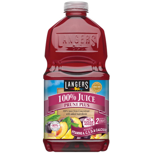 Langers Juice, Plus, Prune, 64 Fl Oz (Pack of 8)