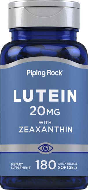 Piping Rock Lutein and Zeaxanthin Supplement | 20mg | 180 Softgels | from Marigold Extract | Non-GMO, Gluten Free