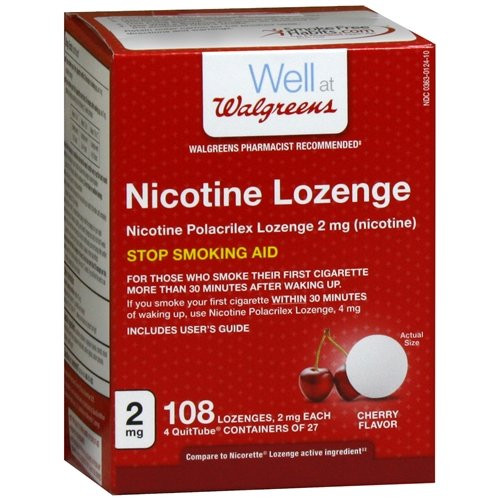 Walgreens Nicotine Lozenges 2mg, Cherry, 108 ea