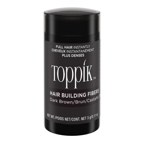 Toppik Hair Building Fibers, Dark Brown, 3g Fill In Fine or Thinning Hair, Instantly Thicker, Fuller Looking, 9 Shades for Men & Women, Keratin Protein Formula