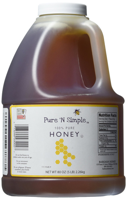 Pure N Simple 100% Pure Honey, 5 lb (80 oz) Bulk Size (1)
