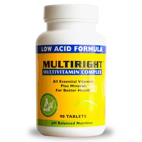 MultiRight Low Acid Multivitamin Complex – Multivitamin Tablets for Women and Men with IC – Bladder Friendly Smart Vitamins with pH Balanced Formula – Rich in Vitamins A, C, D3, E, K – 90 Tablets