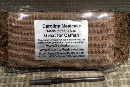Carolina Cottonseed Oil MealCake Large Size. Hang it Out by Your Dock or Throw it in Your Favorite Fishing Hole. Rock Hard Meal Cake Makes for S-L-O-W Food Release