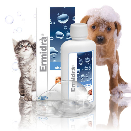 ICF Ermidrà® Shampoo Waterless Dry Shampoo Moisturising Wash for Dogs & Cats Itchy Dry Smelly or Allergy Prone Sensitive Skin 250 ml