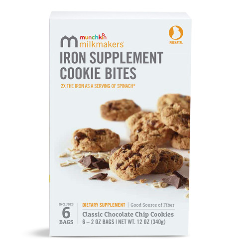 Munchkin® Milkmakers® Prenatal Iron Supplement Cookie Bites, Chocolate Chip, 6 Pack Munchkin® Milkmakers® Prenatal Iron Supplement Cookie Bites, Chocolate Chip, 6 Pack