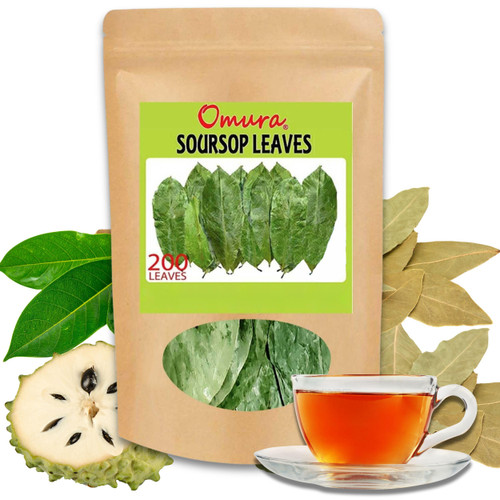 Omura Dried Soursop Leaves - 200 Graviola Soursop Leaf Tea - Herbal Tea - Guanabana Leaves for Brewing - Tea Leave