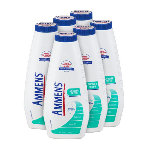 Ammens Powder, Shower Fresh 11oz (Pack of 6)