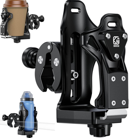 Kewig Anti-Theft Motorcycle Cup Holder, Extra Large Adjustable Size Bike Water Bottle Holder for 1.95 – 3.6" Diameter Bottles, Motorcycle Drink Holder for Stroller, Moto, Bicycle, Scooter, Wheelchair Kewig Anti-Theft Motorcycle Cup Holder, Extra Large Adjustable Size Bike Water Bottle Holder for 1.95 – 3.6" Diameter Bottles, Motorcycle Drink Holder for Stroller, Moto, Bicycle, Scooter, Wheelchair