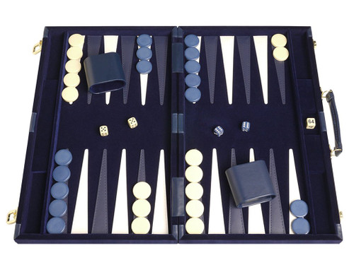 Deluxe Backgammon Set - Board Game (Blue - 18"x12")