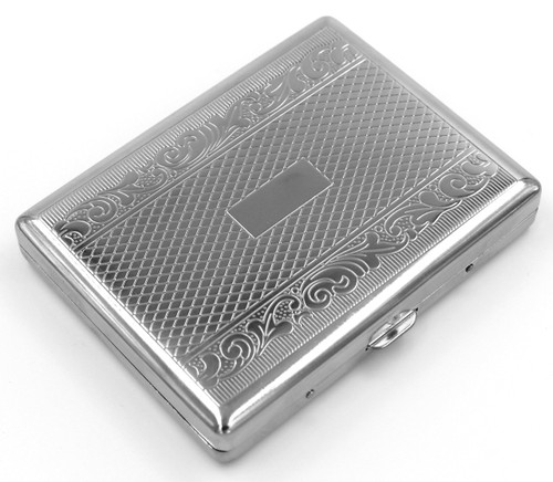 Retro Cigarette Case Victorian Style Metal Holder for Regular, King and 100's Size Credit Card Holder Pocket RFID Protective Security Wallet (Lin-L100)