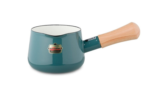 FUJIHORO JAPAN Milk Pan, Smoke Blue, 4.7 inches (12 cm), Solid SD-12M.SB, Enamel Kitchenware, PFAS-free, Japanese Design & Craftmanship