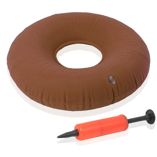 Dr. Frederick's Original Inflatable Donut Pillow - 15" Seat Cushion for Tailbone Pain, Hemorrhoids & Bed Sores – Doctor-Developed for Postpartum, Prostatitis & Travel - Odor-Free, Durable Vinyl - Red