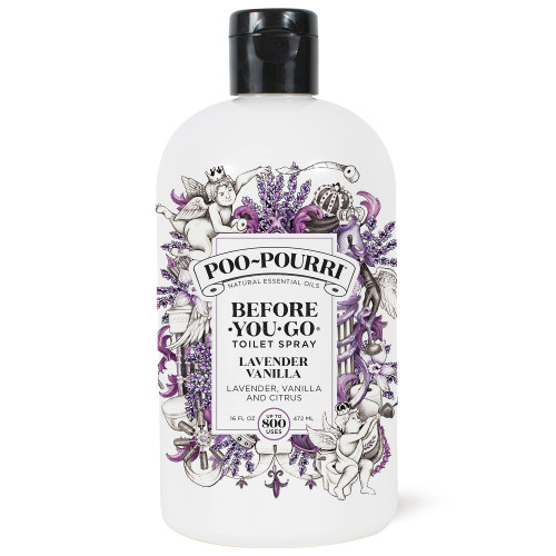 Poo-Pourri Before-You-Go Toilet Spray Refill, Lavender Vanilla,16 Fl Oz, Up to 800 Uses, Bathroom Odor Deodorizer with Essential Oils for Home or Work, Lavender, Vanilla and Citrus Scent