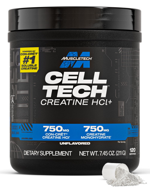 MuscleTech Cell-Tech Creactor Creatine HCl Powder,Post Workout Muscle Builder for Men & Women ,Creatine Hydrochloride + Free-Acid,Unflavored (120 Servings),8.47 oz