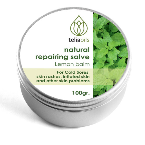 Teliaoils Lemon Balm Salve, Fast Acting/Natural Salve. Cold Sores - Skin Rashes - Irritated/Itchy Skin. (3.4 Oz / 100 Ml)